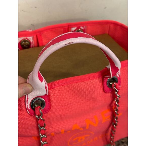 Chanel Deauville Medium Pink Canvas Tote SPB-JB 332909 - Picture 4 of 15